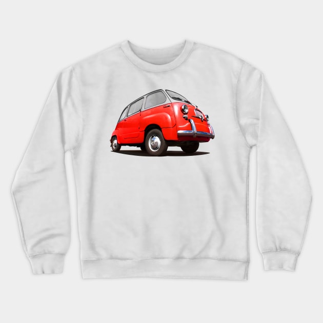 fiat multipla in red Crewneck Sweatshirt by candcretro